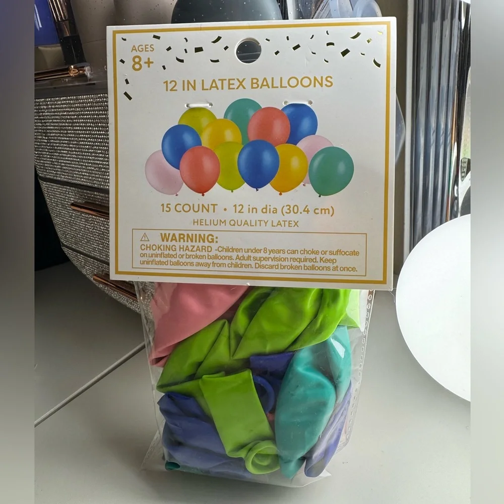 3/$15 Festive Voice 12 Inch Latex Balloons 15 Count Multicolor Party Decor